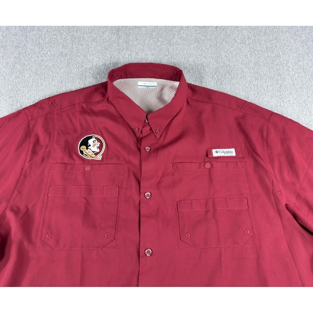 Florida State Seminoles Columbia Button Down Shirt Men XXL Omni Shade Noles NWT - Picture 3 of 9